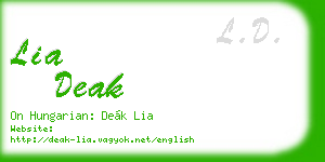 lia deak business card