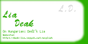 lia deak business card